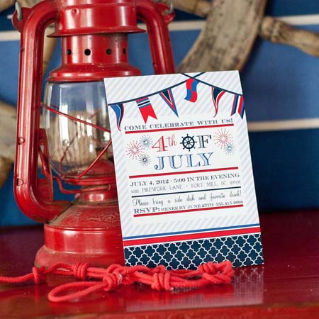 Nautical 4th of July Holiday or Party Printable Invitation